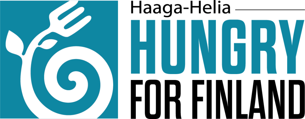Hungry for Finland logo. Ruokamatkailu.