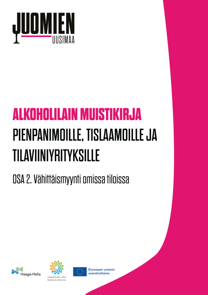 Juomien uusimaa. Lainsäädännön muistikirja. Vähittäismyynti.